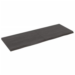 Tischplatte Dunkelgrau 140x50x4 cm Massivholz Eiche Behandelt