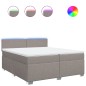 vidaXL Boxspringbett mit Matratze Taupe 200x200 cm Stoff vidaXL Boxspringbett mit Matratze Taupe 200x200 cm Stoff