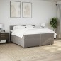 vidaXL Boxspringbett mit Matratze Taupe 200x200 cm Stoff vidaXL Boxspringbett mit Matratze Taupe 200x200 cm Stoff