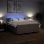 vidaXL Boxspringbett mit Matratze Taupe 200x200 cm Stoff vidaXL Boxspringbett mit Matratze Taupe 200x200 cm Stoff