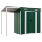 vidaXL Gartenhaus mit Schleppdach Grün 277x110,5x181 cm Stahl vidaXL Gartenhaus mit Schleppdach Grün 277x110,5x181 cm Stahl