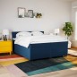 vidaXL Boxspringbett mit Matratze Blau 200x200 cm Stoff vidaXL Boxspringbett mit Matratze Blau 200x200 cm Stoff