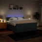 vidaXL Boxspringbett mit Matratze Blau 200x200 cm Stoff vidaXL Boxspringbett mit Matratze Blau 200x200 cm Stoff