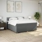 vidaXL Boxspringbett mit Matratze Dunkelgrau 200x200 cm Stoff vidaXL Boxspringbett mit Matratze Dunkelgrau 200x200 cm Stoff
