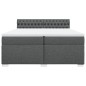 vidaXL Boxspringbett mit Matratze Dunkelgrau 200x200 cm Stoff vidaXL Boxspringbett mit Matratze Dunkelgrau 200x200 cm Stoff