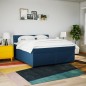 vidaXL Boxspringbett mit Matratze Blau 200x200 cm Stoff vidaXL Boxspringbett mit Matratze Blau 200x200 cm Stoff