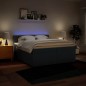 vidaXL Boxspringbett mit Matratze Blau 200x200 cm Stoff vidaXL Boxspringbett mit Matratze Blau 200x200 cm Stoff