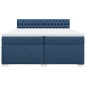 vidaXL Boxspringbett mit Matratze Blau 200x200 cm Stoff vidaXL Boxspringbett mit Matratze Blau 200x200 cm Stoff