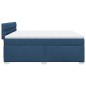 vidaXL Boxspringbett mit Matratze Blau 200x200 cm Stoff vidaXL Boxspringbett mit Matratze Blau 200x200 cm Stoff