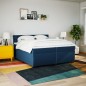 vidaXL Boxspringbett mit Matratze Blau 200x200 cm Stoff