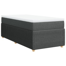 vidaXL Boxspringbett mit Matratze Dunkelgrau 90x190 cm Stoff