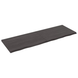 Tischplatte Dunkelgrau 180x60x4 cm Massivholz Eiche Behandelt