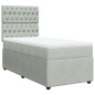 vidaXL Boxspringbett mit Matratze Hellgrau 90x200 cm Samt vidaXL Boxspringbett mit Matratze Hellgrau 90x200 cm Samt