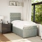 vidaXL Boxspringbett mit Matratze Hellgrau 90x200 cm Samt vidaXL Boxspringbett mit Matratze Hellgrau 90x200 cm Samt