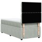 vidaXL Boxspringbett mit Matratze Hellgrau 90x200 cm Samt vidaXL Boxspringbett mit Matratze Hellgrau 90x200 cm Samt