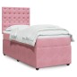 vidaXL Boxspringbett mit Matratze Rosa 90x190 cm Samt vidaXL Boxspringbett mit Matratze Rosa 90x190 cm Samt