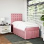 vidaXL Boxspringbett mit Matratze Rosa 90x190 cm Samt vidaXL Boxspringbett mit Matratze Rosa 90x190 cm Samt