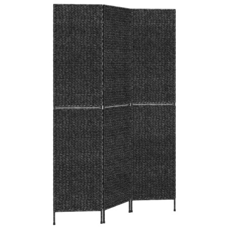 Paravent 3-tlg. Schwarz 122x180 cm Wasserhyazinthe