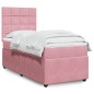vidaXL Boxspringbett mit Matratze Rosa 90x190 cm Samt vidaXL Boxspringbett mit Matratze Rosa 90x190 cm Samt