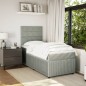 vidaXL Boxspringbett mit Matratze Hellgrau 90x200 cm Samt vidaXL Boxspringbett mit Matratze Hellgrau 90x200 cm Samt