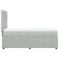 vidaXL Boxspringbett mit Matratze Hellgrau 90x200 cm Samt vidaXL Boxspringbett mit Matratze Hellgrau 90x200 cm Samt