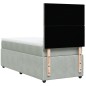 vidaXL Boxspringbett mit Matratze Hellgrau 90x200 cm Samt vidaXL Boxspringbett mit Matratze Hellgrau 90x200 cm Samt