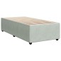 vidaXL Boxspringbett mit Matratze Hellgrau 90x200 cm Samt vidaXL Boxspringbett mit Matratze Hellgrau 90x200 cm Samt