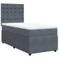 vidaXL Boxspringbett mit Matratze Dunkelgrau 90x190 cm Samt vidaXL Boxspringbett mit Matratze Dunkelgrau 90x190 cm Samt