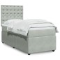 vidaXL Boxspringbett mit Matratze Hellgrau 90x200 cm Samt vidaXL Boxspringbett mit Matratze Hellgrau 90x200 cm Samt