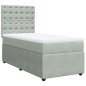 vidaXL Boxspringbett mit Matratze Hellgrau 90x200 cm Samt vidaXL Boxspringbett mit Matratze Hellgrau 90x200 cm Samt