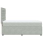 vidaXL Boxspringbett mit Matratze Hellgrau 90x200 cm Samt vidaXL Boxspringbett mit Matratze Hellgrau 90x200 cm Samt