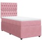vidaXL Boxspringbett mit Matratze Rosa 90x190 cm Samt vidaXL Boxspringbett mit Matratze Rosa 90x190 cm Samt
