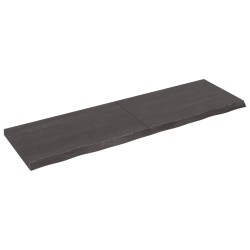 vidaXL Tischplatte Dunkelbraun 200x60x(2-6)cm Massivholz Eiche