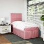 vidaXL Boxspringbett mit Matratze Rosa 100x200 cm Samt vidaXL Boxspringbett mit Matratze Rosa 100x200 cm Samt