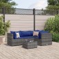 vidaXL 5-tlg. Garten-Lounge-Set mit Kissen Grau Poly Rattan vidaXL 5-tlg. Garten-Lounge-Set mit Kissen Grau Poly Rattan