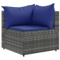 vidaXL 4-tlg. Garten-Lounge-Set mit Kissen Grau Poly Rattan vidaXL 4-tlg. Garten-Lounge-Set mit Kissen Grau Poly Rattan