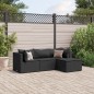 vidaXL 4-tlg. Garten-Lounge-Set mit Kissen Schwarz Poly Rattan vidaXL 4-tlg. Garten-Lounge-Set mit Kissen Schwarz Poly Rattan