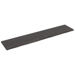 Tischplatte Dunkelgrau 200x40x4 cm Massivholz Eiche Behandelt