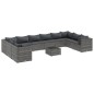 vidaXL 11-tlg. Garten-Lounge-Set mit Kissen Grau Poly Rattan vidaXL 11-tlg. Garten-Lounge-Set mit Kissen Grau Poly Rattan