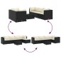 vidaXL 6-tlg. Garten-Lounge-Set mit Kissen Schwarz Poly Rattan vidaXL 6-tlg. Garten-Lounge-Set mit Kissen Schwarz Poly Rattan