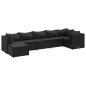 vidaXL 7-tlg. Garten-Lounge-Set mit Kissen Schwarz Poly Rattan vidaXL 7-tlg. Garten-Lounge-Set mit Kissen Schwarz Poly Rattan