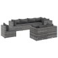 vidaXL 8-tlg. Garten-Lounge-Set mit Kissen Grau Poly Rattan vidaXL 8-tlg. Garten-Lounge-Set mit Kissen Grau Poly Rattan