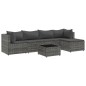 vidaXL 6-tlg. Garten-Lounge-Set mit Kissen Grau Poly Rattan vidaXL 6-tlg. Garten-Lounge-Set mit Kissen Grau Poly Rattan