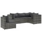vidaXL 5-tlg. Garten-Lounge-Set mit Kissen Grau Poly Rattan vidaXL 5-tlg. Garten-Lounge-Set mit Kissen Grau Poly Rattan