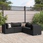 vidaXL 5-tlg. Garten-Lounge-Set mit Kissen Schwarz Poly Rattan vidaXL 5-tlg. Garten-Lounge-Set mit Kissen Schwarz Poly Rattan