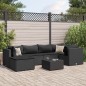 vidaXL 7-tlg. Garten-Lounge-Set mit Kissen Schwarz Poly Rattan vidaXL 7-tlg. Garten-Lounge-Set mit Kissen Schwarz Poly Rattan