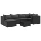 vidaXL 7-tlg. Garten-Lounge-Set mit Kissen Schwarz Poly Rattan vidaXL 7-tlg. Garten-Lounge-Set mit Kissen Schwarz Poly Rattan