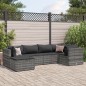 vidaXL 6-tlg. Garten-Lounge-Set mit Kissen Grau Poly Rattan vidaXL 6-tlg. Garten-Lounge-Set mit Kissen Grau Poly Rattan