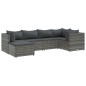 vidaXL 6-tlg. Garten-Lounge-Set mit Kissen Grau Poly Rattan vidaXL 6-tlg. Garten-Lounge-Set mit Kissen Grau Poly Rattan
