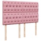 vidaXL Boxspringbett mit Matratze Rosa 140x200 cm Samt vidaXL Boxspringbett mit Matratze Rosa 140x200 cm Samt